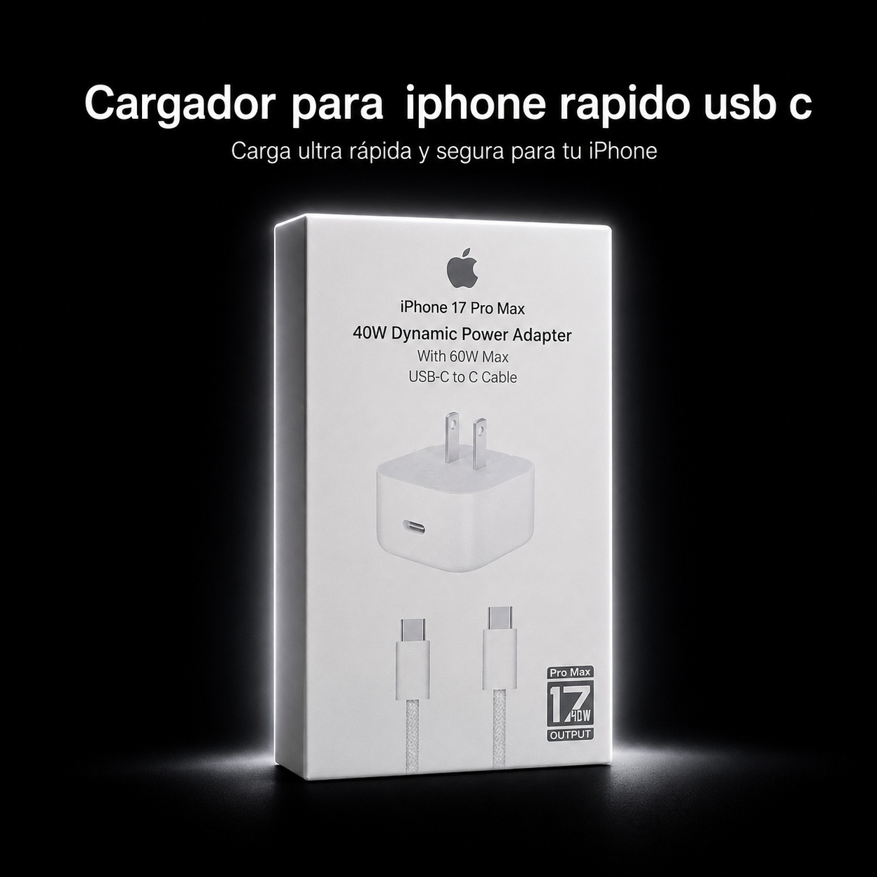 CARGADOR 40 W CARGA RÁPIDA TIPO C