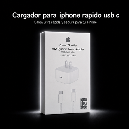 CARGADOR 40 W CARGA RÁPIDA TIPO C
