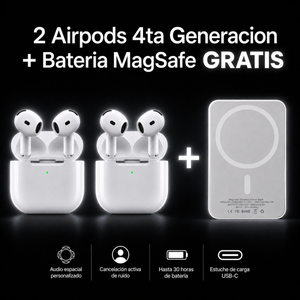 DOS AIRPODS 4 + BATERIA MAGSAFE GRATIS